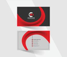 Modern red and white business card layout, Clean visiting card design vector