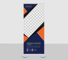 Modern roll up banner template design vector