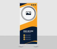 Modern roll banner template design for business vector