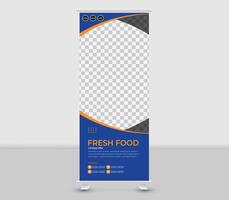 Modern roll up banner template design vector