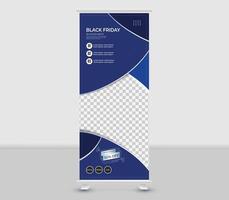 Modern roll banner template design for business vector