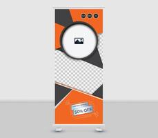 Modern roll up banner and x banner template design for business vector