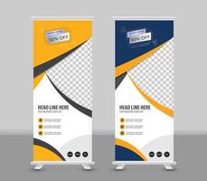 Modern roll up banner and x banner template design for business vector