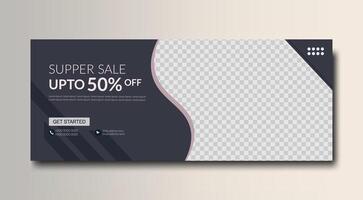 Modern social media cover and web banner template design vector