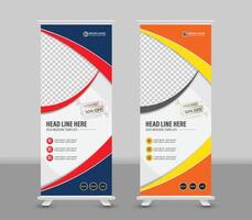 Modern roll banner template design for business vector