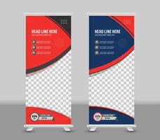 Modern roll banner template design for business vector