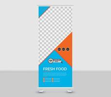 Modern roll up banner template design vector