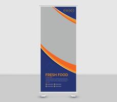 Modern roll up banner template design vector