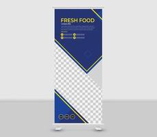 Modern roll up banner template design vector