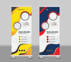 Modern roll up banner and x banner template design for business vector