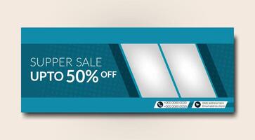 Modern social media cover and web banner template design vector
