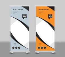 Modern roll banner template design for business vector