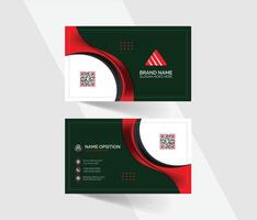 Modern red and white business card layout, Clean visiting card design vector