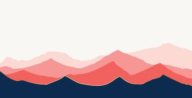 design mountains ridges in time of sun to set digital drawn texture illustration vector