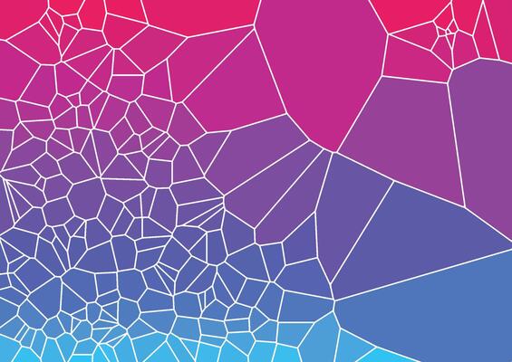 Minimal voronoi covers design. Geometric glass clusters with gradient color. Cool trendy abstract backdrop for banne, poster, flyer etc. template