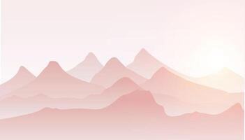design mountains ridges in time of sun to set digital drawn texture illustration vector