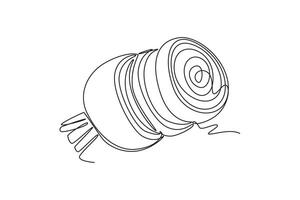 Continuous one line drawing group of half sliced healthy raw organic beetroot for farm logo identity. Freshness table beet concept vegetable icon. Single line draw design graphic illustration vector