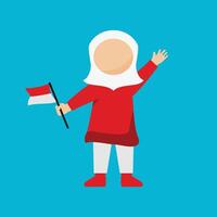 Dirgahayu Indonesia Character Design vector