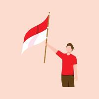 Dirgahayu Indonesia Element Character Illustration vector