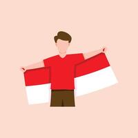 Dirgahayu Indonesia Element Character Illustration vector