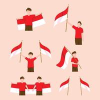 Dirgahayu Indonesia Element Character Illustration vector