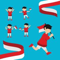 Dirgahayu Indonesia Character Design vector