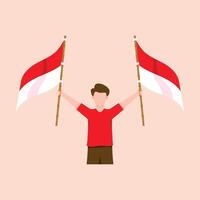Dirgahayu Indonesia Element Character Illustration vector