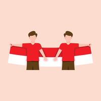 Dirgahayu Indonesia Element Character Illustration vector