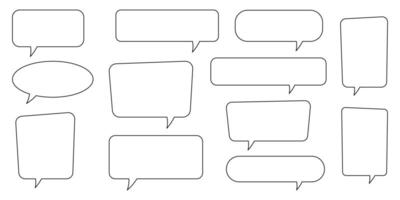 Speech bubble, speech balloon, chat bubble line art icon for apps and websites. vector