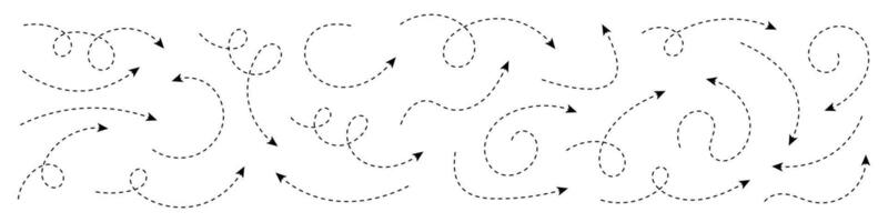 Curved dotted arrow. Zigzag arrow stripes design with dotted lines. vector