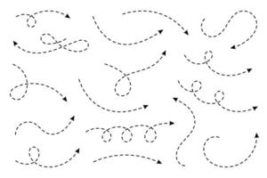 Curved dotted arrow. Zigzag arrow stripes design with dotted lines. vector