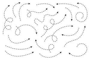 Curved dotted arrow. Zigzag arrow stripes design with dotted lines. vector
