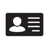ID Card icon. Employee clerk card, driver license, Identification card, staff identification card symbol. Design for website and mobile app. vector