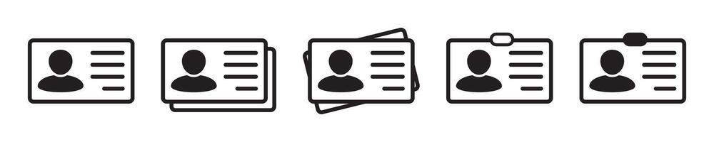 ID Card icon. Employee clerk card, driver license, Identification card, staff identification card symbol. Design for website and mobile app. vector