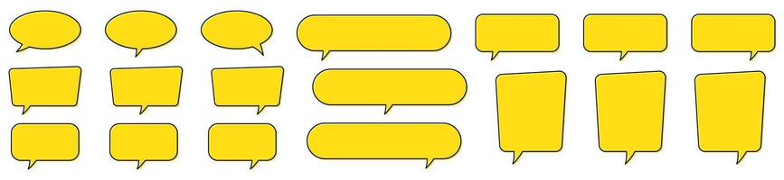 Chat bubble in yellow, quote background, Speech bubble, message box set. vector