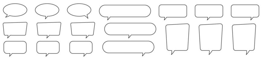Speech bubble, speech balloon, chat bubble line art icon for apps and websites. vector