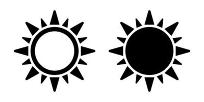 Sun icon, sun symbol isolated on white. vector