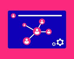 Illustration of networking connected with other people vector
