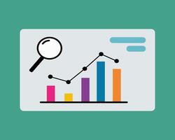 Illustration of data analytics on dashboard with chart or diagram vector