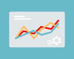 Illustration of data analytics on dashboard with chart or diagram vector