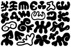 Irregular flat shapes and forms. abstract fluid, liquid organic flat shapes. vector