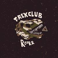 Tyrannosaurus rex or T-rex Illustration camo fossil. Fossil t-rex dinosaur skull vector