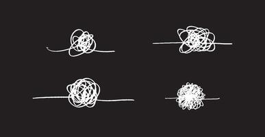 Random scribble shapes. Collection of chaotic hand-drawn doodles. Illustration for artistic designs. vector