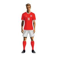 Soccer player in Austria team uniform vector