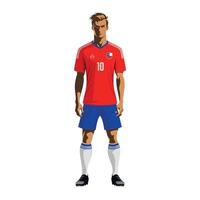 Soccer player in Chile team uniform vector