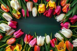 Tulip frame with design space. photo