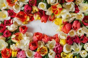 Tulip frame with design space. photo
