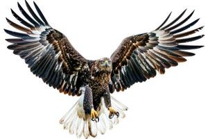 An eagle soaring with wings spread. photo