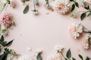 A minimalist floral banner with ample space for custom text. photo