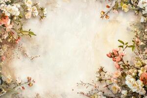 A minimalist floral banner with ample space for custom text. photo